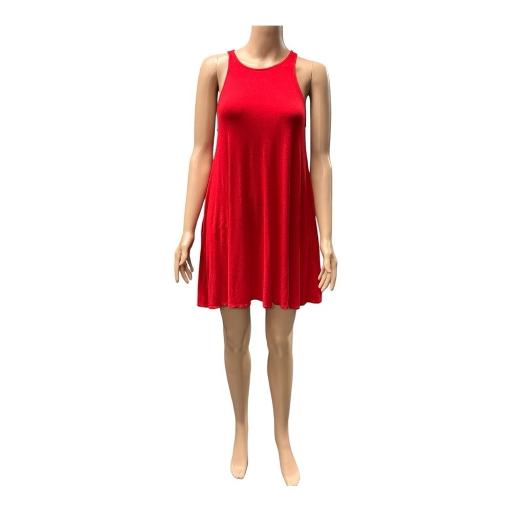 Lulus - EC - Red Sleeveless Slip Dress With Pockets